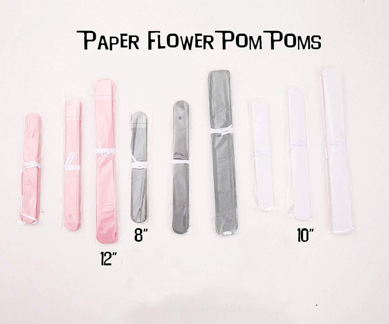 luckylibra Baby Girl Baby Shower Decorations, It is a Girl Banners and Paper Lantern Paper Flower Pom Poms ï¼ˆPink White Greyï¼‰ - Image 2